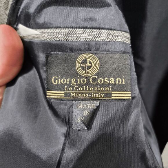 Giorgio Cosani 46R Mens Wool Sport Coat Blazer Suit Jacket 4 Button Gray - Picture 4 of 11